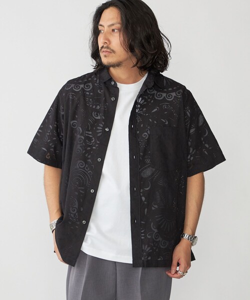 【らんこ】 ゴールド　パフスリーブシャツ 新品 SHIPS｜SHIPS: オパール レギュラーカラー ショートスリーブ