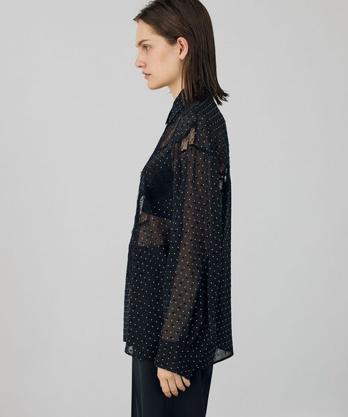 DES PRES（デプレ） シャツ ブラウス シルクドットプリント レギュラー