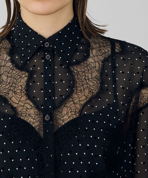 DES PRES（デプレ） シャツ ブラウス シルクドットプリント レギュラー