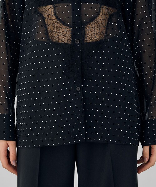 DES PRES（デプレ） シャツ ブラウス シルクドットプリント レギュラー