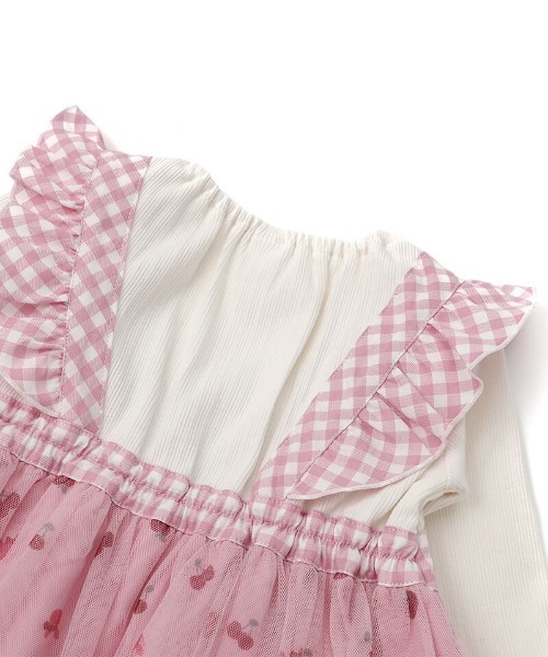 C.pink♡プロフお読みください ドッキングドロストワンピース ピンク ピンクとホワイトドッキングワンピースFREE SIZE - メルカリ