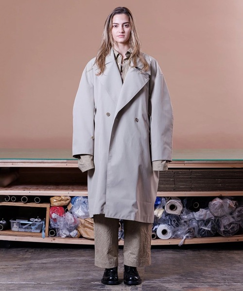 トレンチコート コート 「VOAAOV」 RECYCLE T/C WETHER Trench Coat メンズ レディースの画像