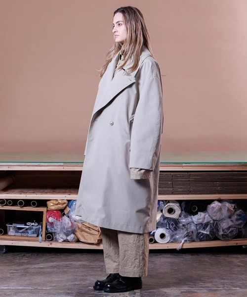 トレンチコート コート 「VOAAOV」 RECYCLE T/C WETHER Trench Coat メンズ レディースの画像