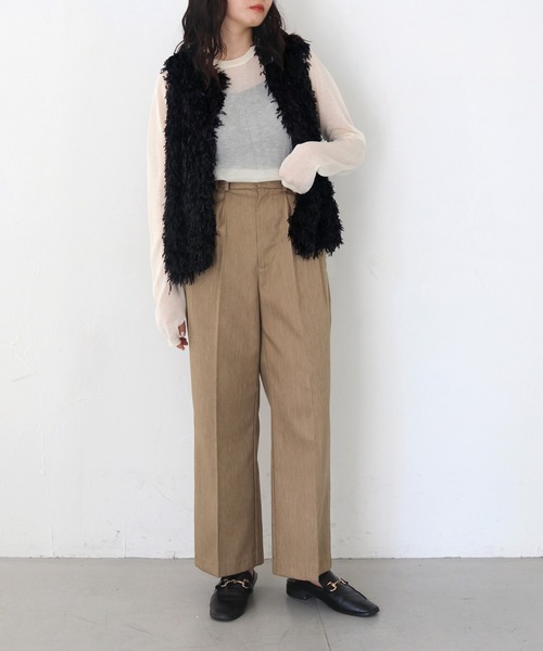 HER CLOSET ベスト ジレ 「vingtrois」フェザーフリンジベスト