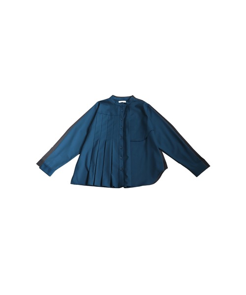 ブラウス シャツ アシメプリーツシャツ レディース