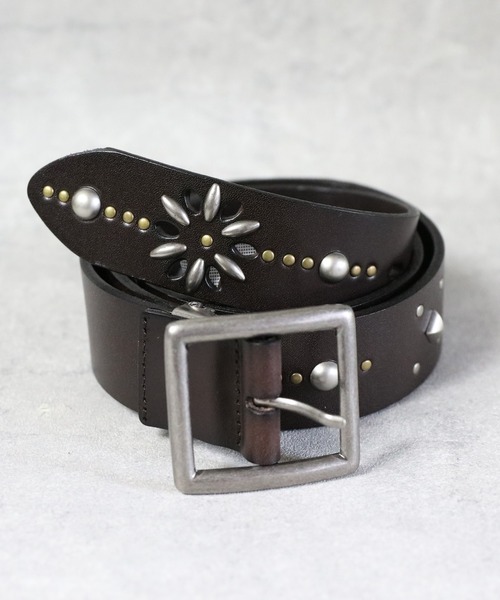Beautiful Harmony ベルト 40mm フラワースタッズベルト メンズ