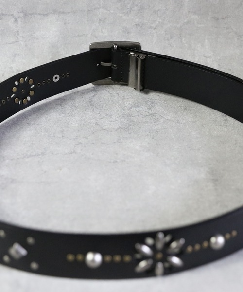 Beautiful Harmony ベルト 40mm フラワースタッズベルト メンズ