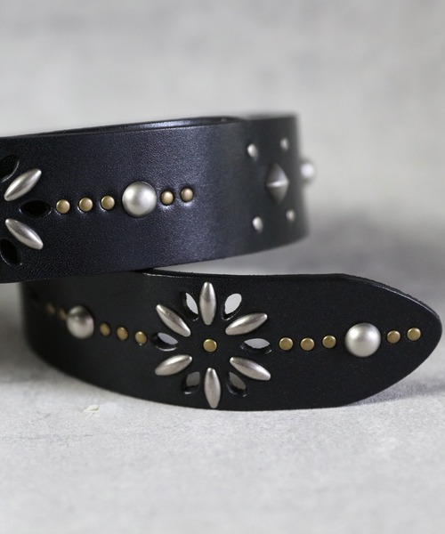 Beautiful Harmony ベルト 40mm フラワースタッズベルト メンズ