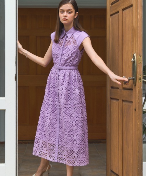 ERADIE（エラディエ） ワンピース French chemical lace shirt dress