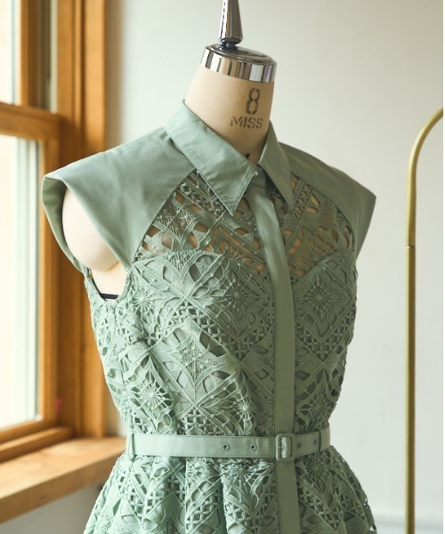 ERADIE（エラディエ） ワンピース French chemical lace shirt dress