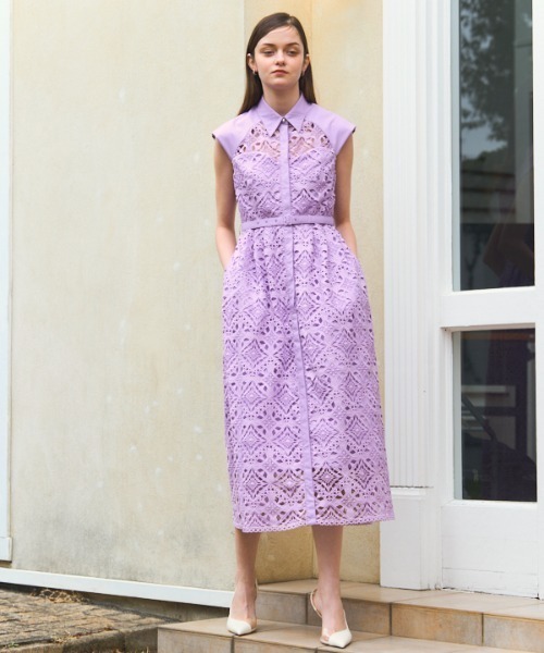 ERADIE（エラディエ） ワンピース French chemical lace shirt dress