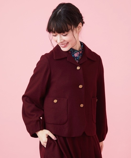 Jocomomola コート アウター 圧縮天竺 ショートジャケット レディース  