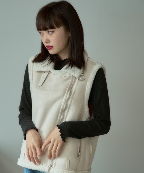 BLANK(ブランク) ベスト ジレ Mouton Boa Vest / ムートンボア BLANK(ブランク) ベスト ジレ Mouton Boa Vest / ムートンボア