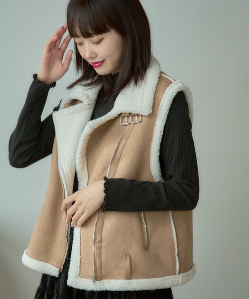 BLANK(ブランク) ベスト ジレ Mouton Boa Vest / ムートンボア BLANK(ブランク) ベスト ジレ Mouton Boa Vest / ムートンボア