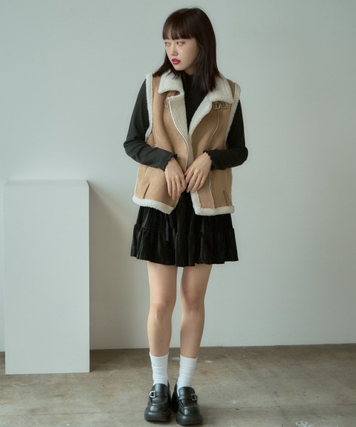 BLANK(ブランク) ベスト ジレ Mouton Boa Vest / ムートンボア BLANK(ブランク) ベスト ジレ Mouton Boa Vest / ムートンボア