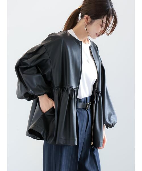福袋安いいね半額ストア Te chichi フェイクレザーペプラムブルゾン ブルゾン ジャケット ジャケット・アウター