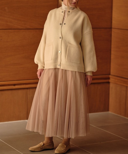 トキドキ ジャケット ノーカラージャケット ノーカーラーヒップまで