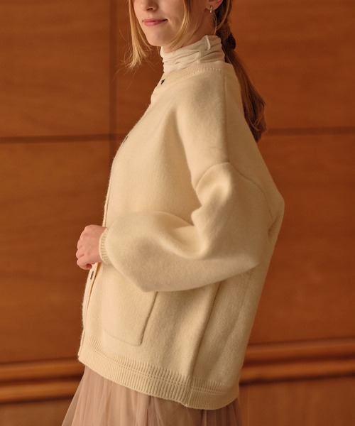 トキドキ ジャケット ノーカラージャケット ノーカーラーヒップまで