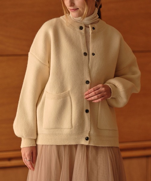 トキドキ ジャケット ノーカラージャケット ノーカーラーヒップまで