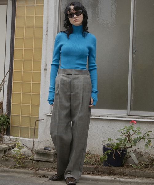 LE CIEL BLEU（ルシェルブルー） パンツ チェックタックパンツ / Check