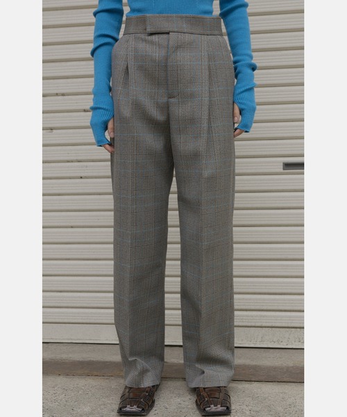 LE CIEL BLEU（ルシェルブルー） パンツ チェックタックパンツ / Check