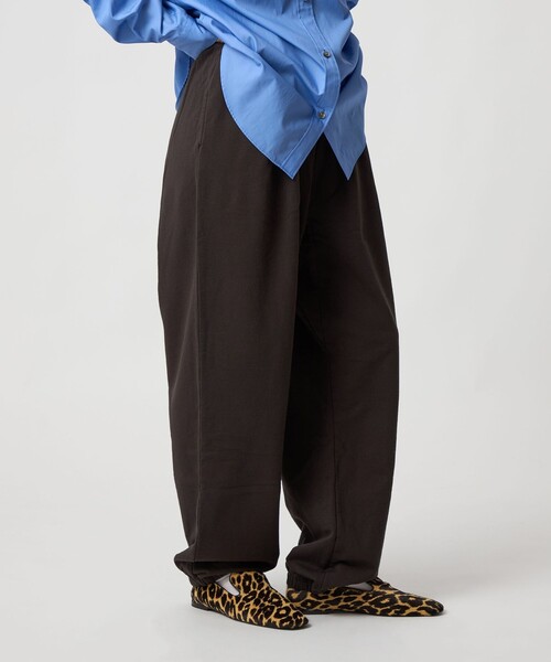 TONE カディーコットンギャザーパンツ 黒 URBAN RESEARCH パンツ コットンギャザーワイドパンツ