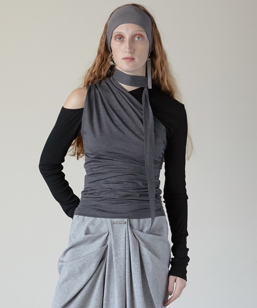 トップス PRANK PROJECT Sheer One Shoulder Top Prank Project Sheer One Shoulder Top