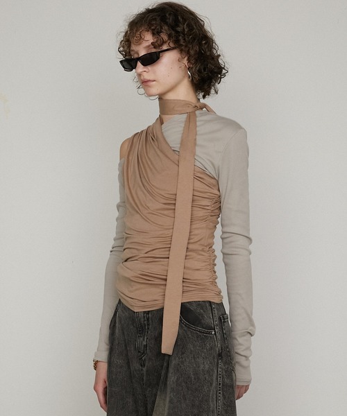 トップス PRANK PROJECT Sheer One Shoulder Top Prank Project Sheer One Shoulder Top