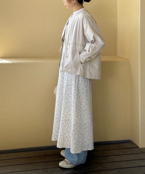 美品✨ベイジ ウエストギャザージャケット ノーカラー ブルゾン サイズ4 ブルゾン アウター ノーカラーギャザーブルゾン レディース : ZOZOTOWN