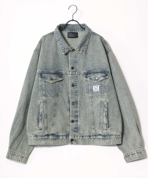 Mark Gonzales デニムジャケット バックロゴ 刺繍 カバーオール Mark Gonzales（マークゴンザレス） デニムジャケット gジャン メンズ