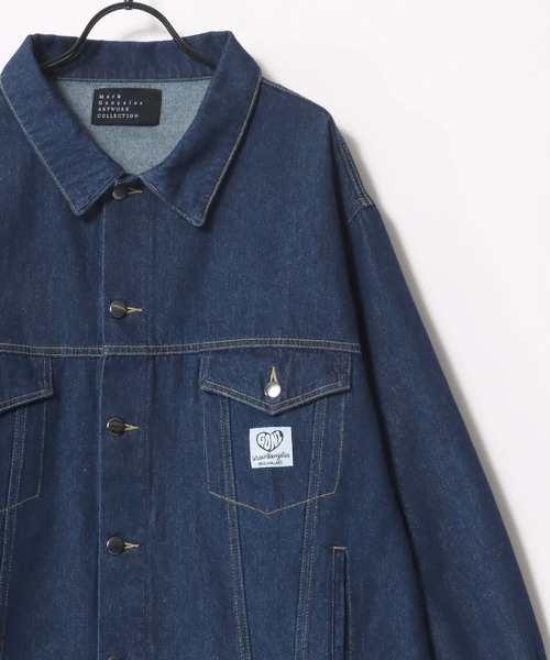 Mark Gonzales デニムジャケット バックロゴ 刺繍 カバーオール Mark Gonzales（マークゴンザレス） デニムジャケット gジャン メンズ