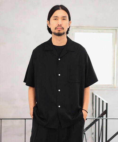 boohoo MAN★半袖 フェイクレザー ボタン留め シャツ★炎★黒★ Men's Leather & PU Shirts | boohooMAN UK