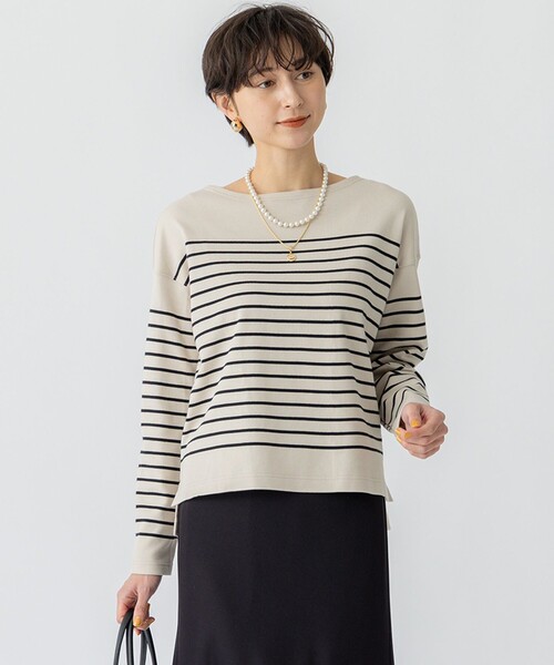 今期【洗える】Armor-lux スムース パネルボーダー カットソー 23区 tシャツ 「洗える」Armor-lux スムース パネルボーダー