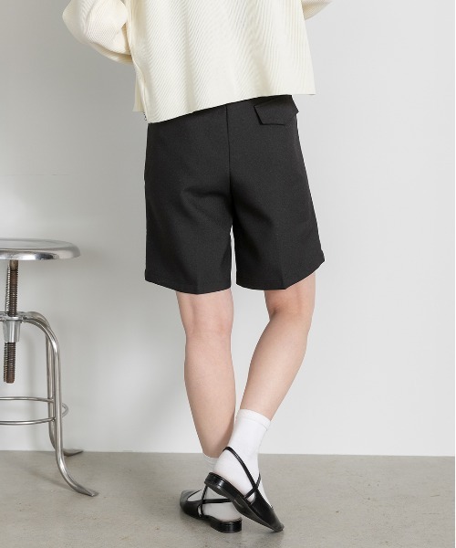 ad thie（アドティエ） ハーフパンツ パンツ 短パン タック ハーフ