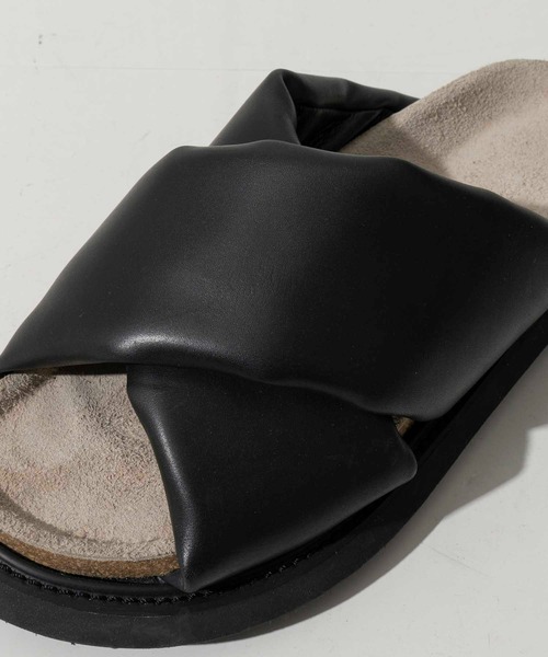 MAISON SPECIAL ブラック スライドサンダル MAISON SPECIAL サンダル 「UNISEX」「SPECIAL SHOES FACTORY