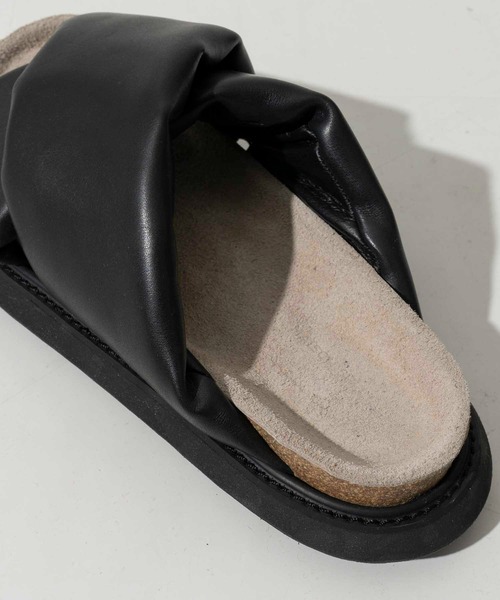 MAISON SPECIAL ブラック スライドサンダル MAISON SPECIAL サンダル 「UNISEX」「SPECIAL SHOES FACTORY