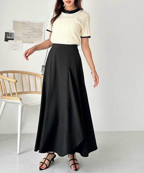 GeeRA（ジーラ） スカート ラッフルフリルフレアロングスカート