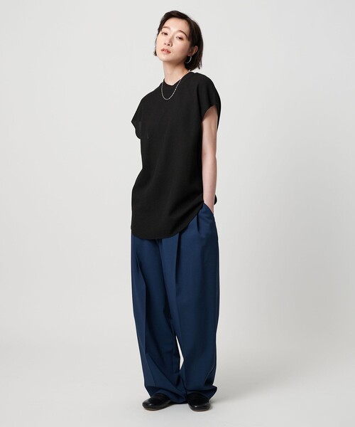 tシャツ 「WEB限定」グリッタートロンプルイユ ノースリーブTシャツ レディース ノースリーブ tシャツ レディースロゴt[品番：AGCW0002325