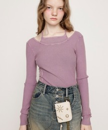 SLY LAYER WASHED KNIT トップス SLY ニット セーター LAYER WASHED KNIT TOPS レイヤー