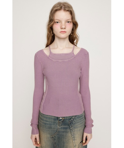 meltthelady ランジェリーライクニットトップス フロントギャザー ニット トップス[品番：MSDL0001628]｜maison