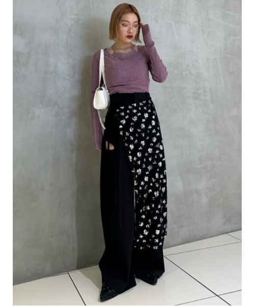 SLY ニット セーター LAYER WASHED KNIT TOPS レイヤー