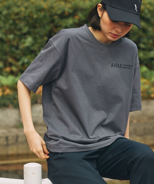 【エーグル　メンズ】エーグル AIGLE オーバーサイズロゴTシャツ EC限定 エーグル AIGLE オーバーサイズロゴTシャツ EC限定 （ブラック