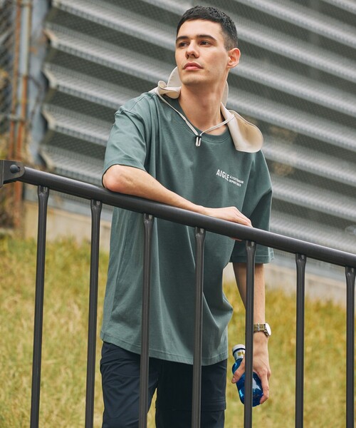 AIGLE tシャツ 「EC限定」AIGLE オーバーサイズバックプリント