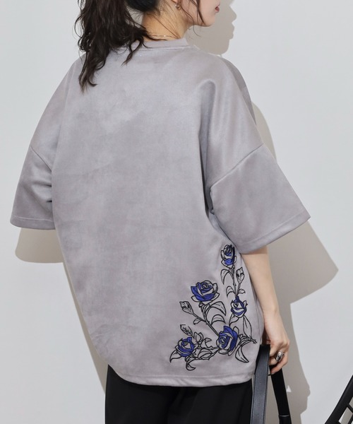 Growth by in the attic tシャツ スエード プリント/刺繍 半袖Tシャツ 