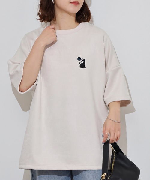 Growth by in the attic tシャツ スエード プリント/刺繍 半袖Tシャツ