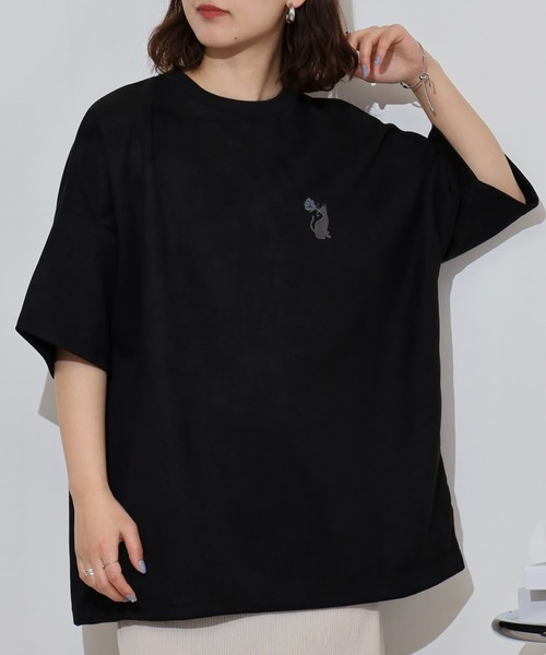 Growth by in the attic tシャツ スエード プリント/刺繍 半袖Tシャツ