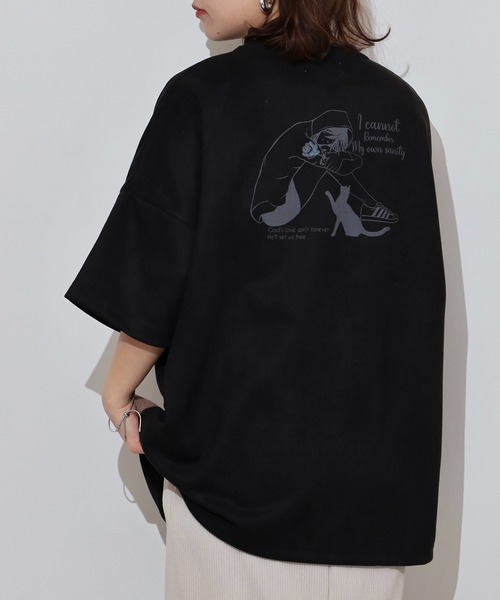 スエード半袖Tシャツ 反射 Growth by in the attic tシャツ スエード プリント/刺繍 半袖T