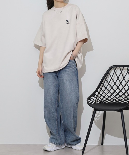 Growth by in the attic tシャツ スエード プリント/刺繍 半袖Tシャツ