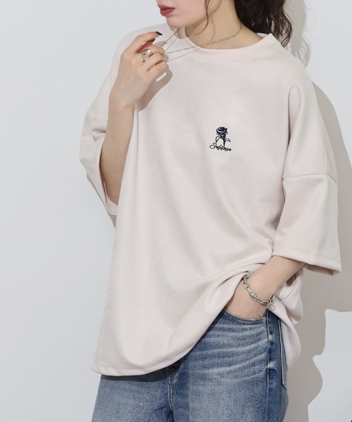 Growth by in the attic tシャツ スエード プリント/刺繍 半袖Tシャツ 