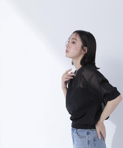NATURAL BEAUTY BASIC ニット セーター シアーフォルムニット